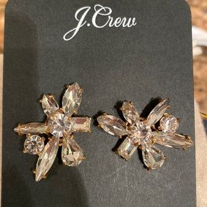 J Crew Floral Crystal Earrings